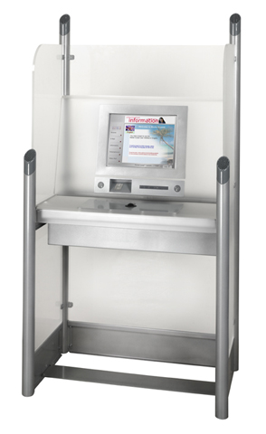A new direction in kiosk information access with added privacy / security.<br>The v38 Workstation Kiosk can be fitted with either plain or frosted / coloured panels and privacy screen filters.